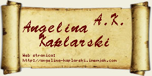 Angelina Kaplarski vizit kartica